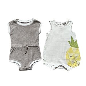 Girls 2 Pack 6-12M Sleeve-less Onesies Bundle